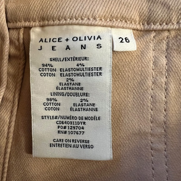 $295 NWOT Alice + Olivia The Donald High Rise Wide Leg Jeans in Almond Size 26 - Picture 11 of 12